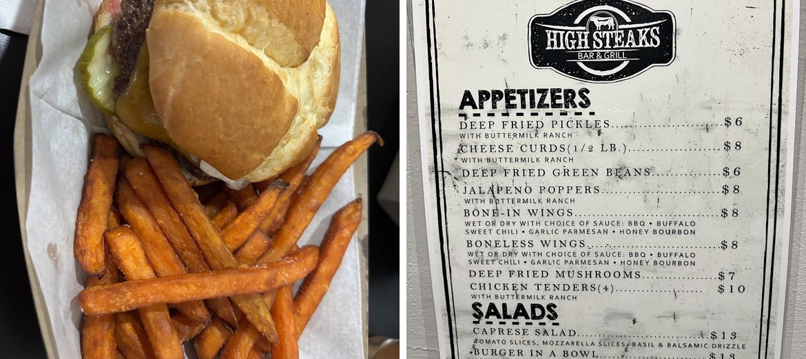 High Steaks Bar & Grill Menu